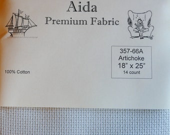 Wichelt Permin 100% Coton Aida Artichaut 14 Ct 18 » x 25 » Tissu Cross Stitch 357-66A