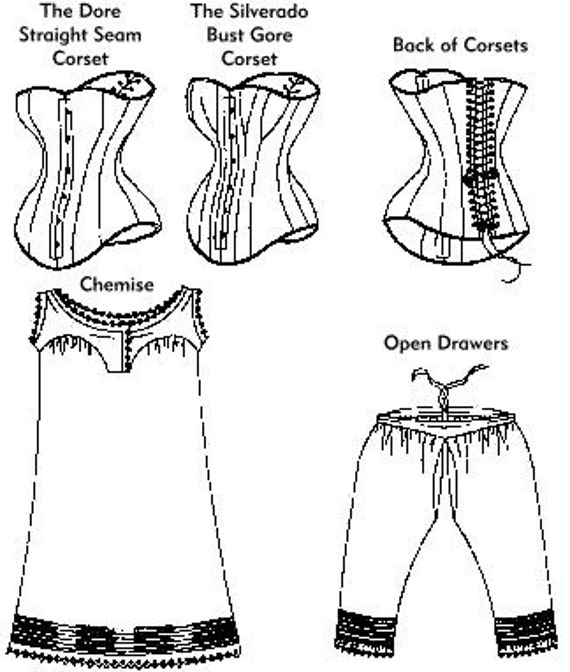 Victorian Corset Drawers /& Chemise Underwear Laughing Moon Sewing Pattern # 100