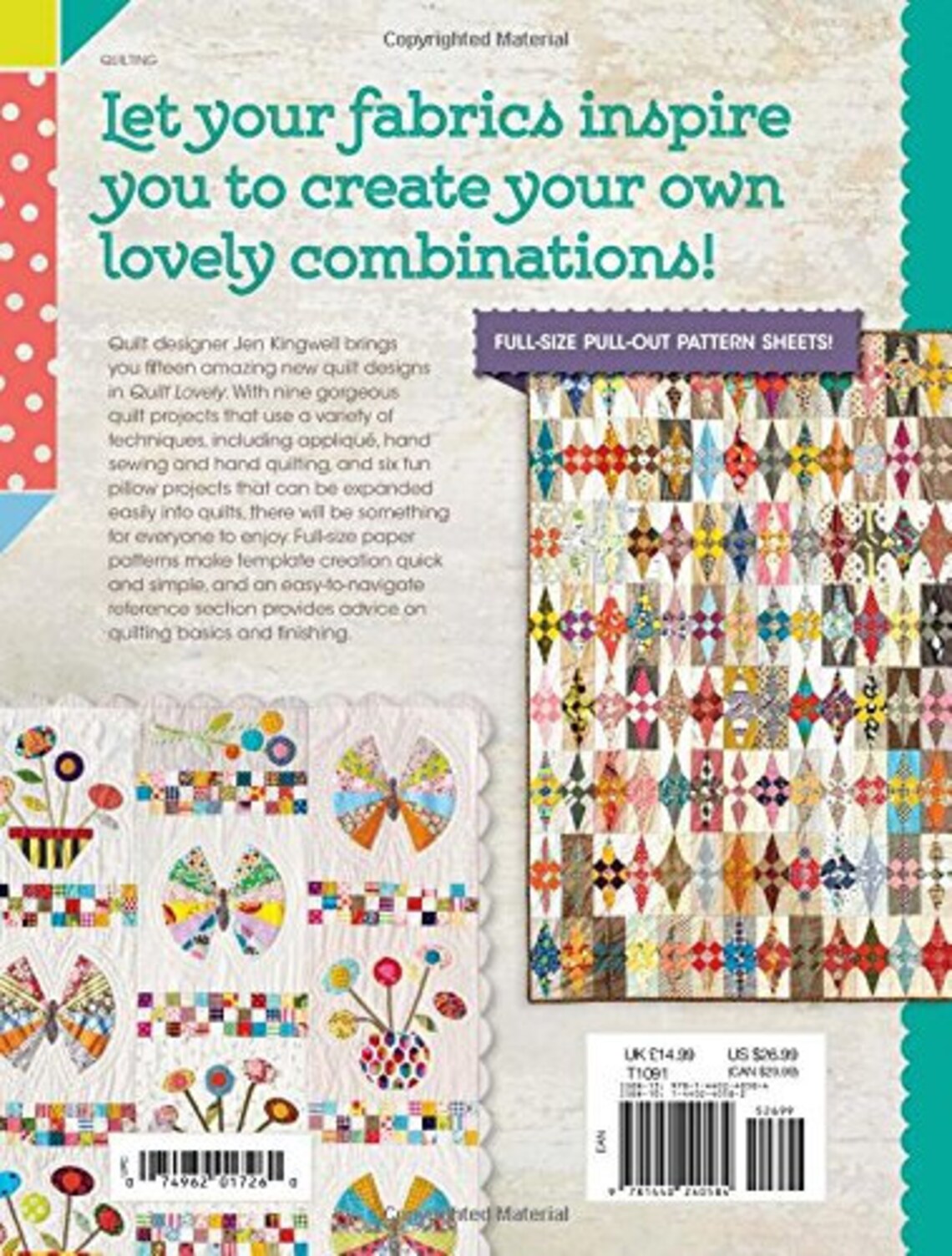 Quilt Lovely Book Jen Kingwell 15 Vibrant Projects Piecing Etsy