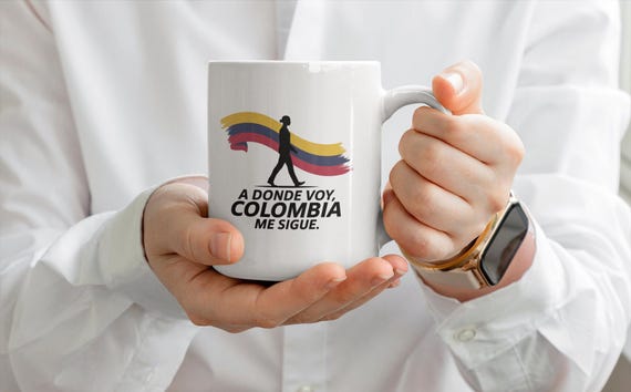 A Donde Voy Colombia Me Sigue Mug  Elegant Minimalist Colombian Gift for Immigrants