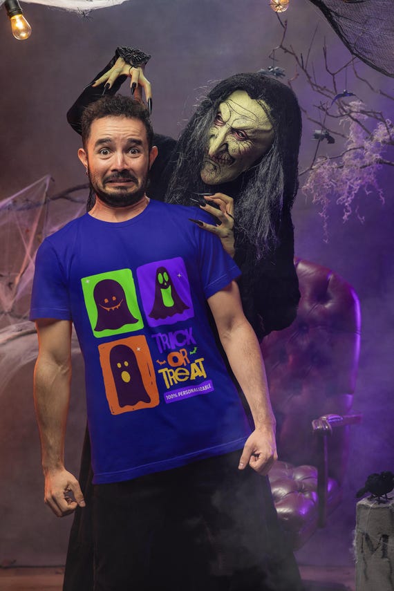 Trick or Treat Ghost Shirt – Personalized Halloween T-Shirt – Custom Name Spooky Tee – Funny Ghost Costume Top