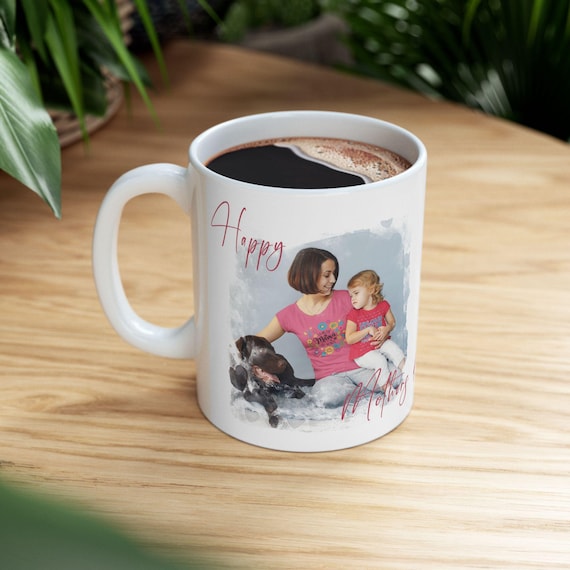 Personalized Floral Mothers Day Mug | Custom Photo Coffee Cup | Unique Gift for Mom