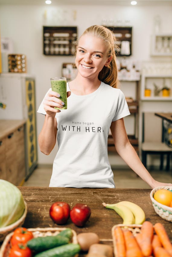 Home Began With Her Shirt, Minimalist Mom Shirt, Mother's Day Gift, Aesthetic Tee, Meaningful Gift for Mom, Soft Emotional Shirt