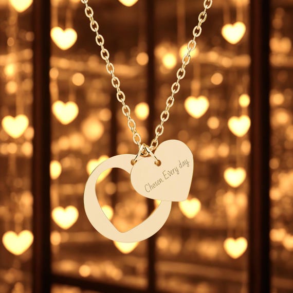 Chosen Every Day Necklace – Minimal Love Jewelry, Conscious Love Gift, Everyday Heart Necklace, Valentine’s Gift