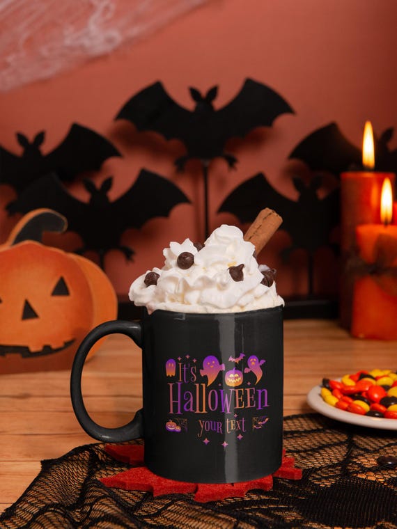 Custom Halloween Mug, Personalized Spooky Coffee Cup,  Fall Pumpkin Ghost Mug, Unique Halloween Gift Idea