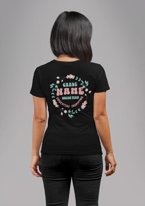 Floral Grade Team T-Shirt, Softstyle Unisex Tee, Cute Classroom Shirt, Teacher Gift, School Spirit Wear, Personalized Apparel