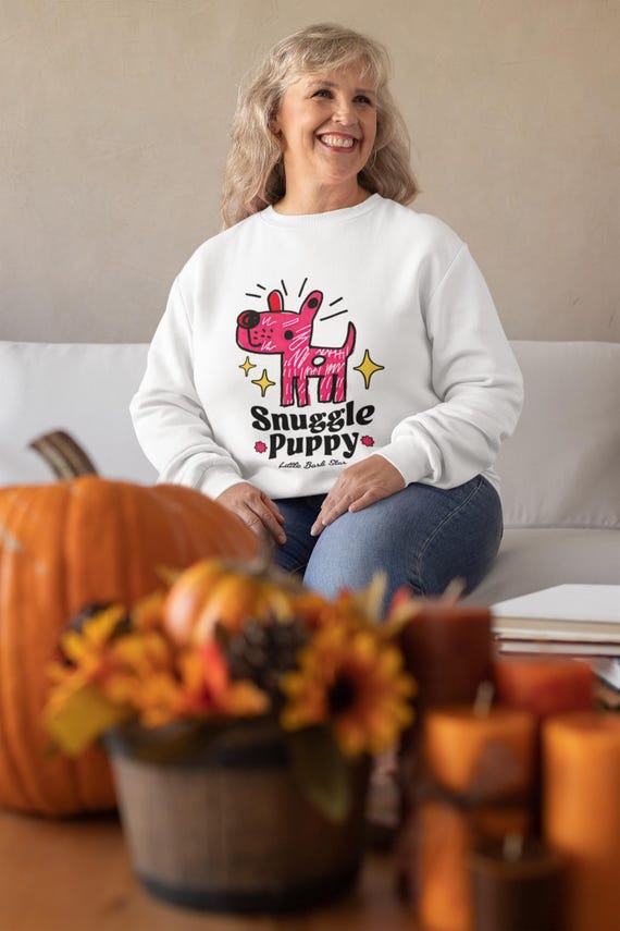 Snuggle Puppy Sweatshirt | Cozy Unisex Crewneck | Dog Lover Gift, Birthday Sweatshirt, Holiday Gift, Casual Wear, Cute Pet Owner Sweater