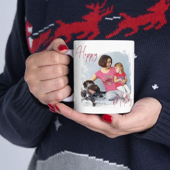 Personalized Floral Mothers Day Mug | Custom Photo Coffee Cup | Unique Gift for Mom