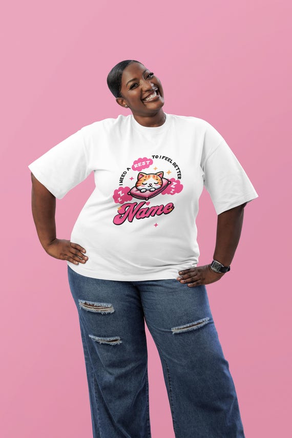 Cute Cat Nap T-Shirt, Cozy Tee, Pet Lover Gift, Pajama Party Top, Sleepy Cat Apparel, Gifts for Cat Owners, Personalized with name
