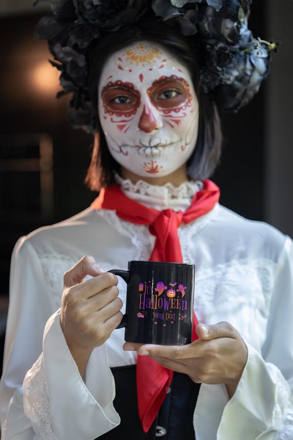 Custom Halloween Mug, Personalized Spooky Coffee Cup,  Fall Pumpkin Ghost Mug, Unique Halloween Gift Idea