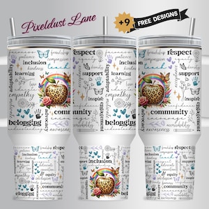 Teacher Inclusion Matters PNG 40 oz Tumbler Wrap 40oz, SPED Teacher, Special Education Teacher Appreciation Gift Dyslexia Autism Special Ed
