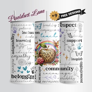 Teacher Tumbler Wrap Inclusion Matters PNG 20oz Skinny, SPED Teacher, Special Education Teacher Appreciation Gift Dyslexia Autism Special Ed