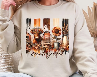 Country Western PNG Brushstroke Sublimation Design, Country Soul png Digital Download, Country PNG Shirt Design Cowboy Cowgirl PNG Design