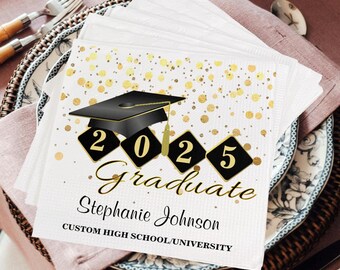 Personalized Graduation Napkins, Personalized Graduation Party Decoration Napkins,Custom Cocktail Napkins, Decor Party Napkins,Class of 2025