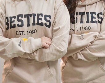 Personalized Besties Sweatshirt, Best Friends Crewneck, Girls Weekend Trip Matching Sweaters, Best Friend Birthday Gift, Best Friends Shirt