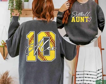 Personalized Softball Mom Shirt, Softball Mom Sweatshirt, Sports Mom Gift, Softball Hoodie, Softball Mom Tee, Softball Number Tee with Name