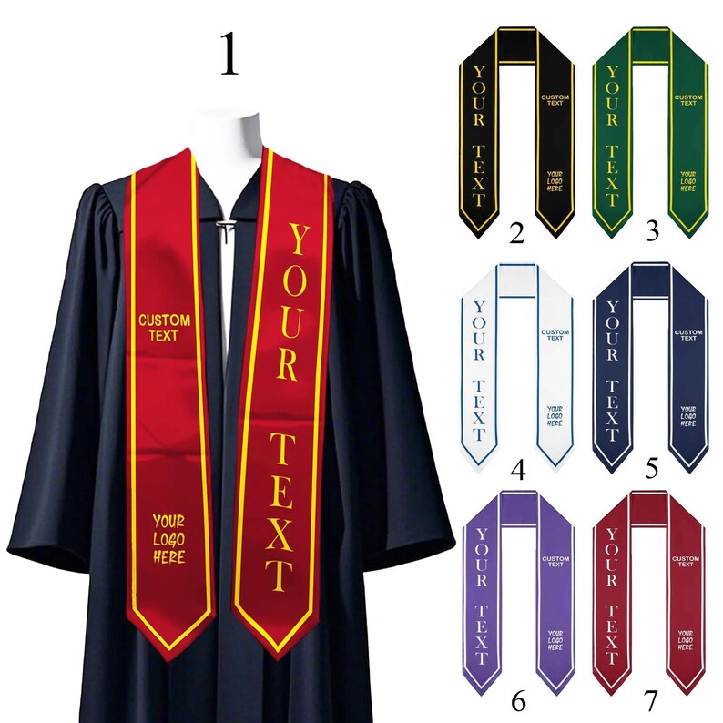 Graduation Robe Items Sashes Personalized Graduation Stole Custom Logo Text, Class of 2026 Sash ...