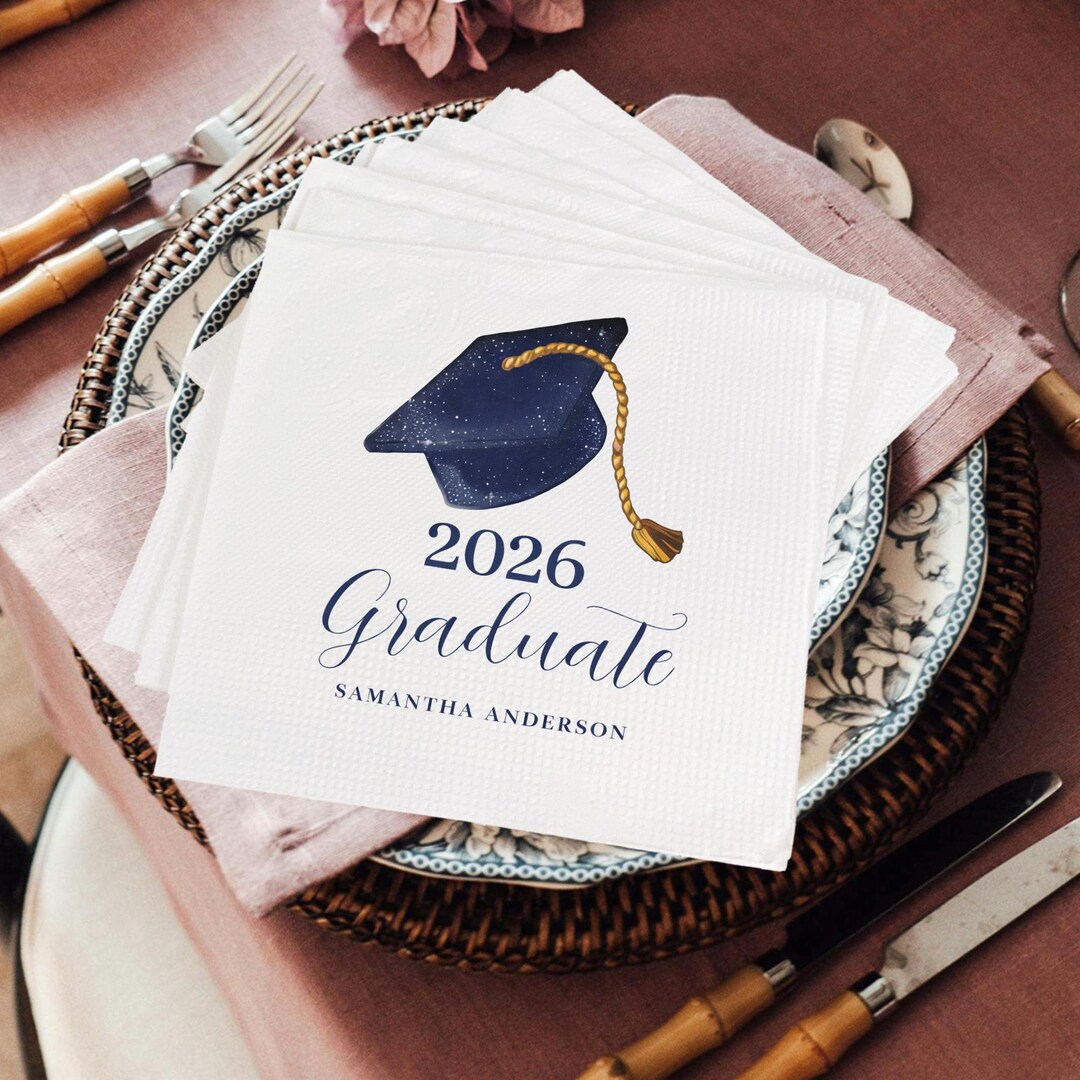 Personalized Graduation Napkins Class of 2026,grad Party Decor,congrats ...