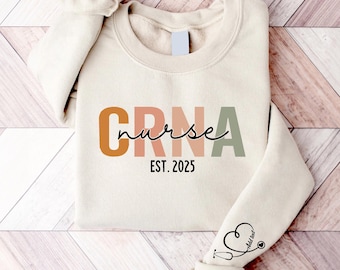 Custom CRNA Nurse Sweatshirt, Personalized CRNA Nurse Shirt, CRNA Nurse Gift, Nurse Appreciation Gift,Certified Registered Nurse Anesthetist