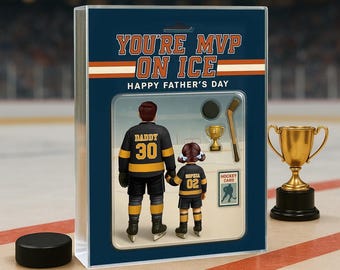 You're My MVP On Ice Hockey Dad Custom Action Figure Personalized Acrylic Block Plaque, Father's Day Gift for Dads, Gift for Husband