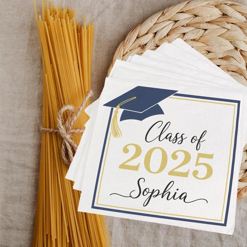 Custom Graduation Napkins Class of 2026, Grad Party Decor, Congrats ...