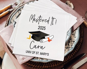 Custom Graduation Napkins, Class of 2025, Grad Party Napkins, Congrats Grad, Graduation Party, Cocktail, Dinner Napkins, Gift for Classmates