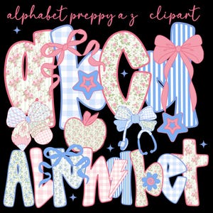 Retro Preppy Floral Alphabet PNG | Flirty Hand-Drawn Font | Grandmillennial Letters PNG for Mom, Sublimation, and Crafts