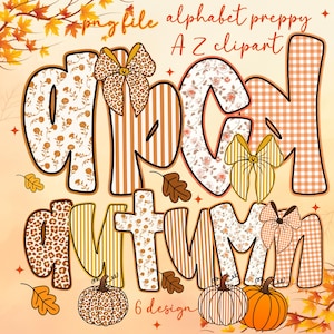 Floral Alphabet PNG: Retro Fall Monogram Letters (PDF Download