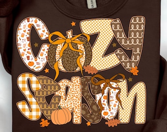 Preppy Fall Vibes PNG: Cozy Season Pumpkin Design (Digital Download)