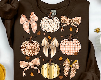 Coquette Pumpkin PNG: Bow & Floral Autumn Sublimation Design (Digital Download