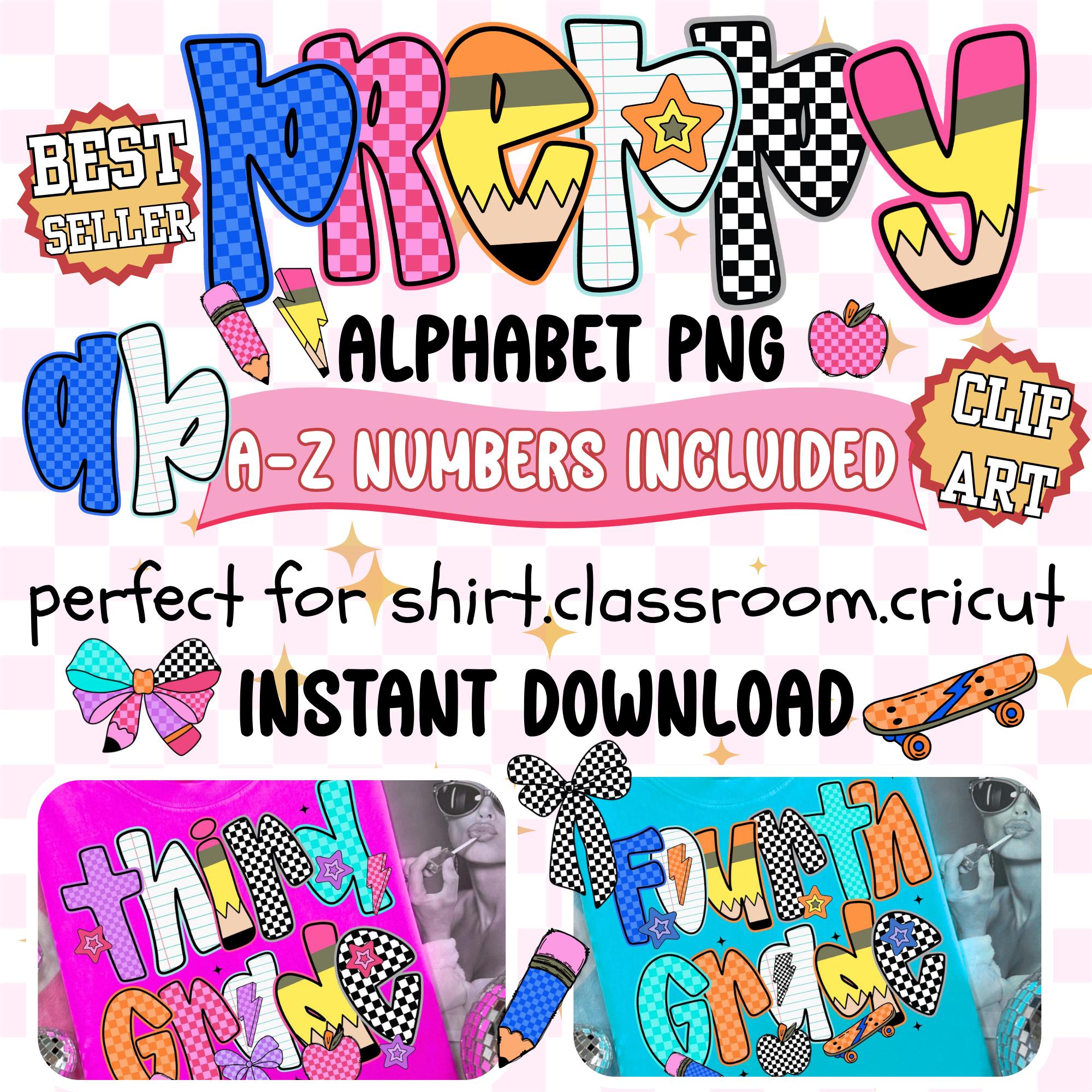 Preppy Alphabet PNG Bundle, Coquette Letters A-Z, Numbers Clipart ...