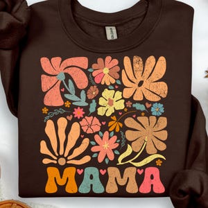 Boho Floral Mama PNG: Retro Mother&#39;s Day Design (Digital Download)