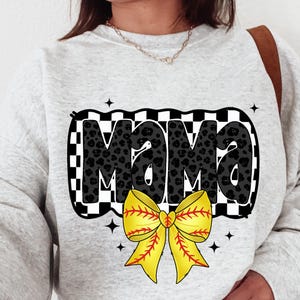 Retro Softball Mama PNG: Coquette Game Day Bow (Digital Download)