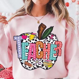 Coquette Teacher PNG: Bows Teach Shirt Design (Digital Download)