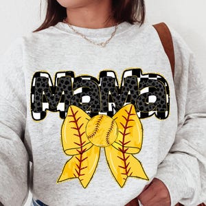 Retro Softball Mom PNG: Flirty Game Day Bow (Digital Download)