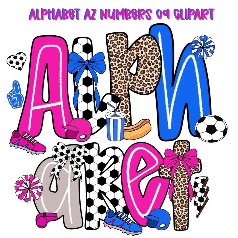 Varsity Sports Alphabet PNG Bundle: College Font Clipart (digital ...