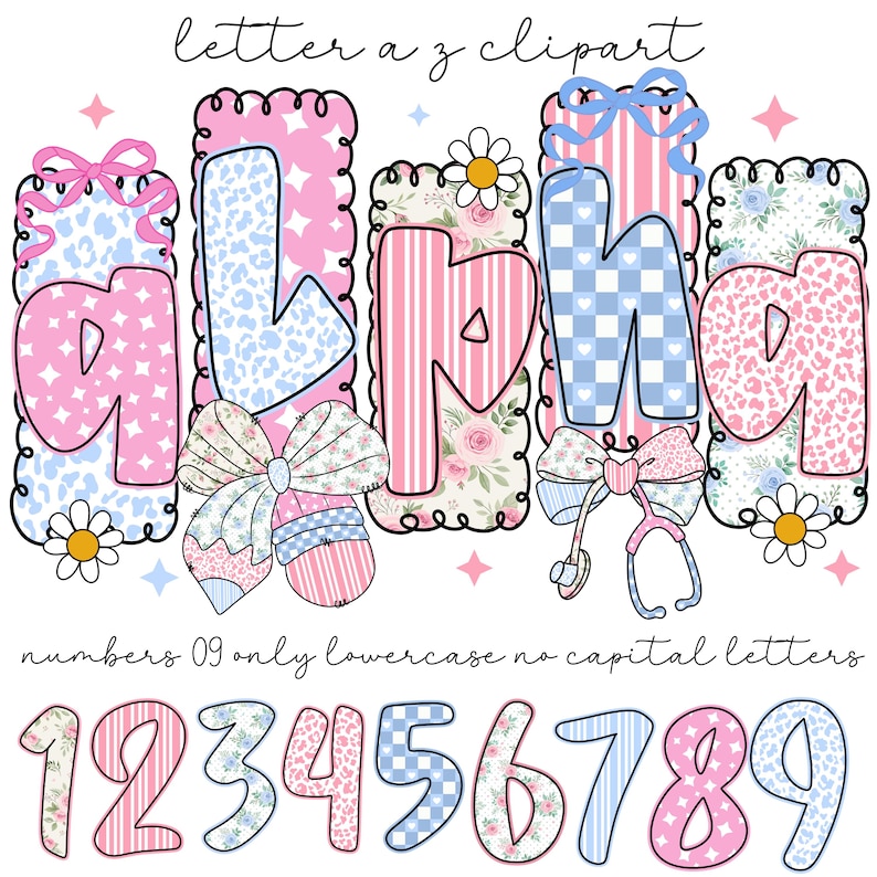 Preppy Floral Alphabet PNG | Retro Grandmillennial Font, Vintage ...