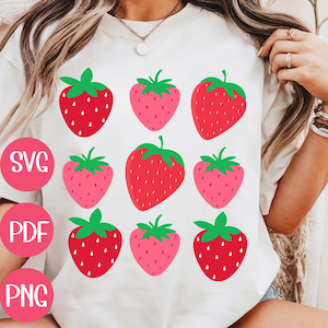 Vintage Strawberry PNG: Summer Berries Clipart (Digital Download)