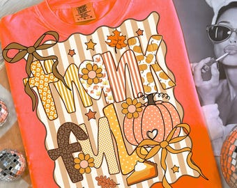 Preppy Fall Thankful PNG: Thanksgiving Shirt Design (Digital Download)