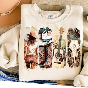 Western Cowgirl PNG: Boots, Turquoise, Sunflower (Digital Download)