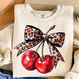 Cherry Leopard Bow Png - Valentine&#39;s Day Design (Digital Download)