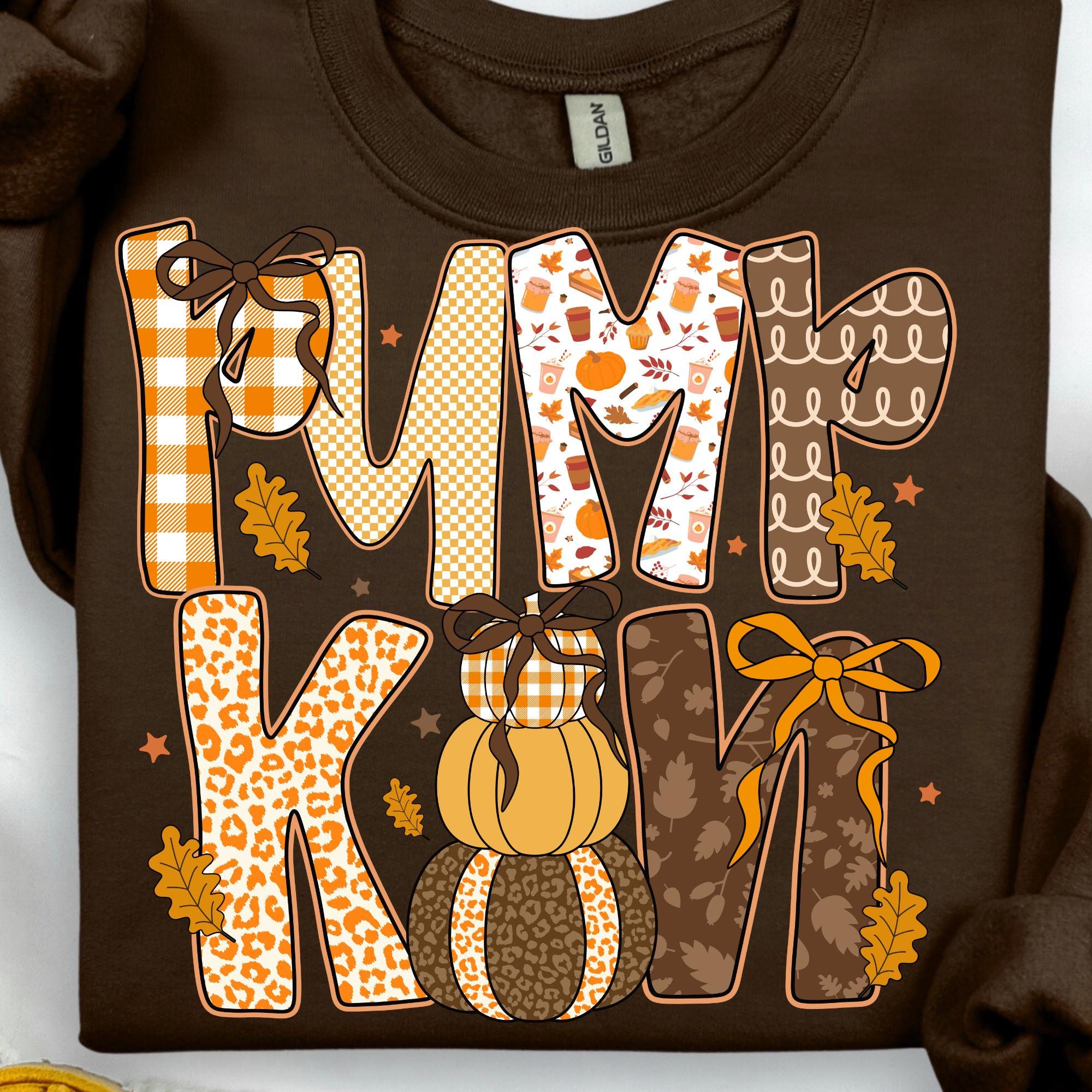 Retro Halloween Pumpkin PNG: Preppy Bow Design (Digital Download