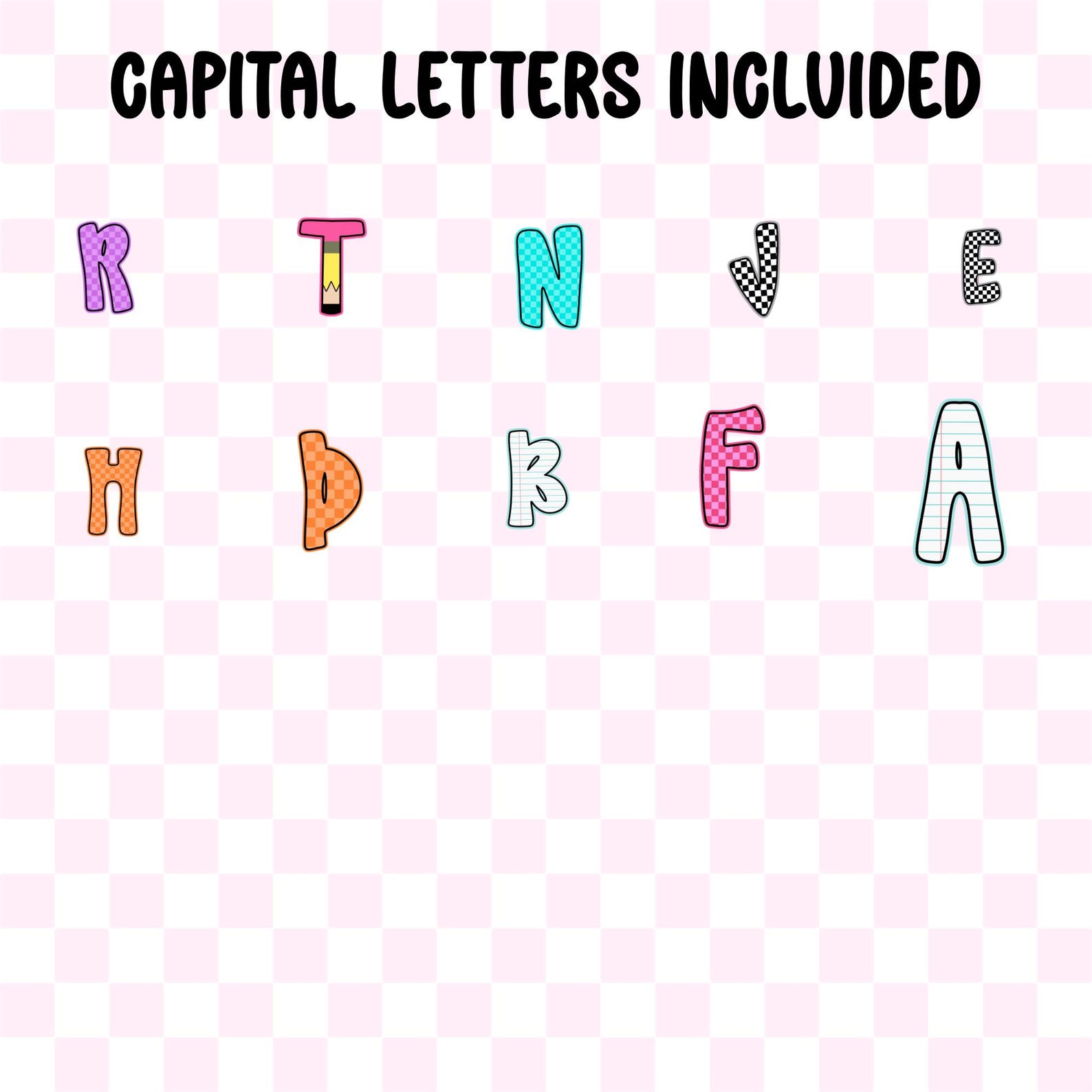 Preppy Alphabet PNG Bundle, Coquette Letters A-Z, Numbers Clipart ...