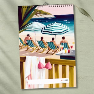 2027 A3 Wall Calendar - ready to frame wall art "At the Beach"