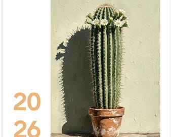 Cactus: vierkante wandkalender 2026