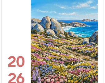 Australische wilde bloemen - vierkante wandkalender 2026