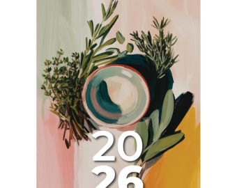 Wandkalender verse kruiden/koken 2026: kant-en-klare kunstafdrukken