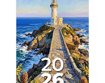 Lighthouse-wandkalender 2026: kant-en-klare kunstafdrukken