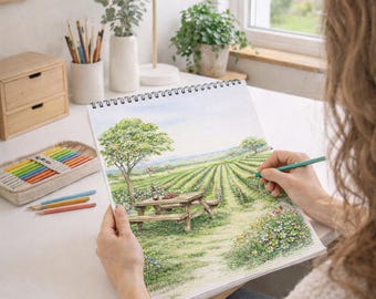 Australische landschappen digitaal kleurboek | 50 unieke scènes (pdf- en png-download) direct downloaden