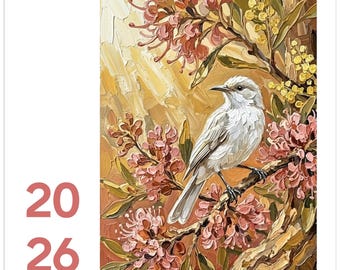 Australische vogels en bloemen - vierkante wandkalender 2026